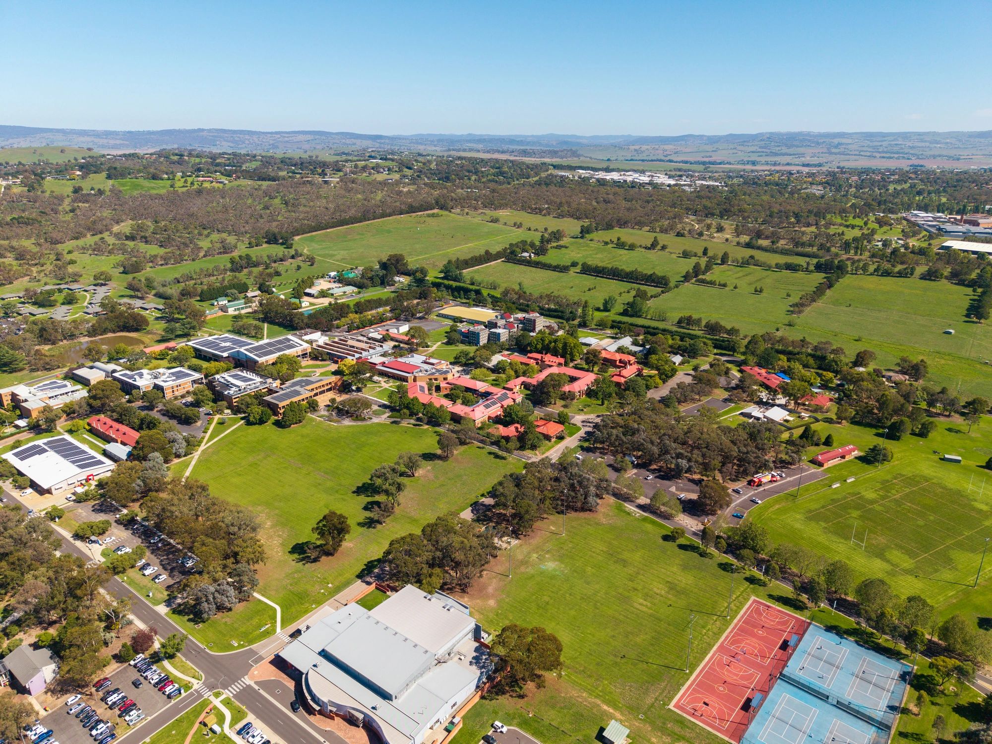 Aerial view of an Australian university campus