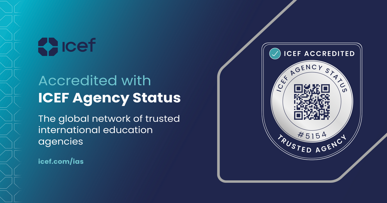 ICEF agency accreditation badge for Top Rank Student